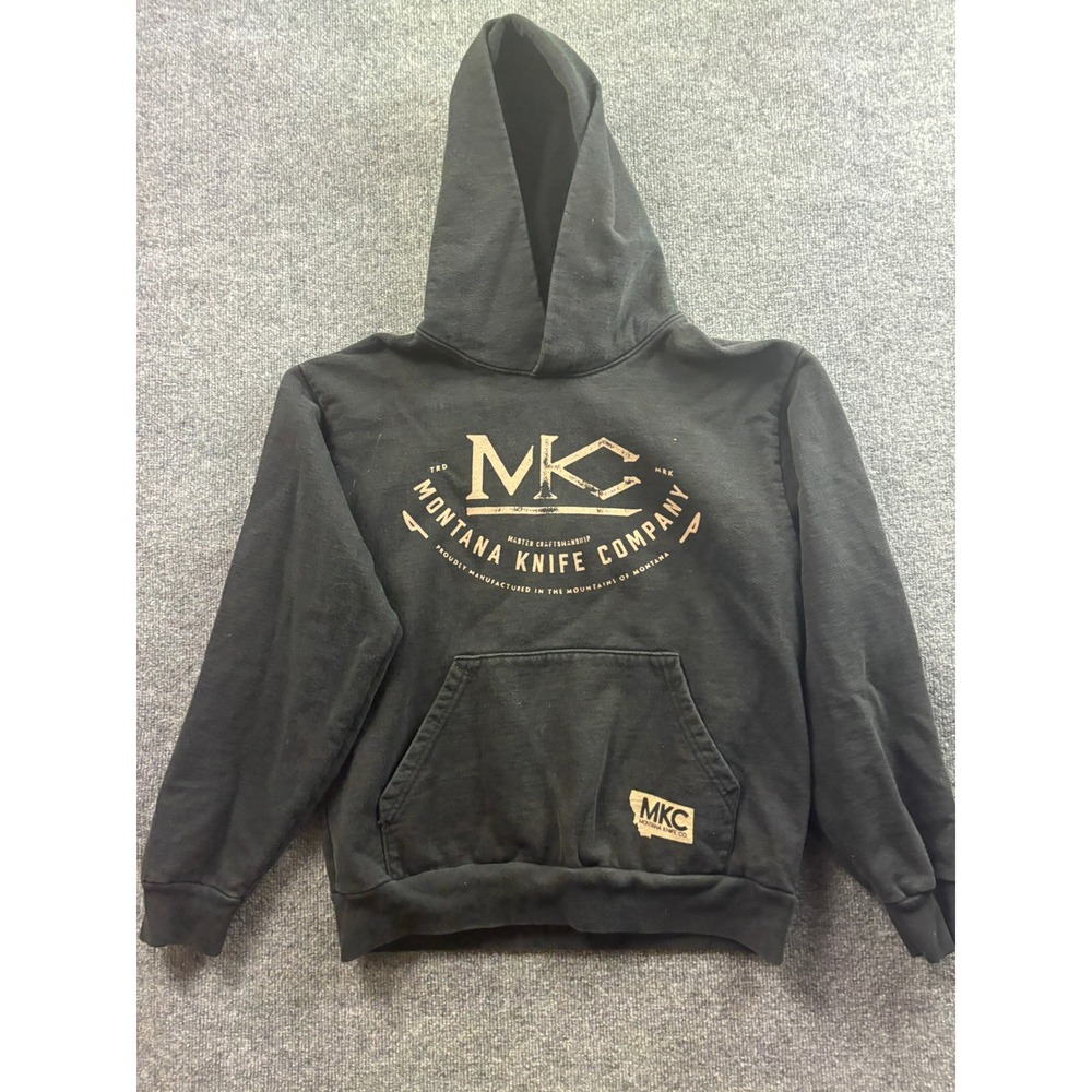 Montana Knife Company Hoodie Mens M Black Graphic Logo Long Sleeve Sweatshirt
